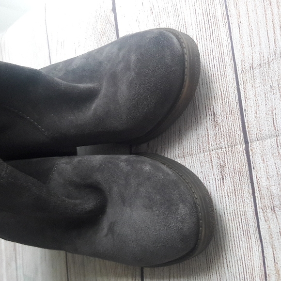 Lucky Brand Rayla gray suede over the knee stacked heel boots - Picture 5 of 14